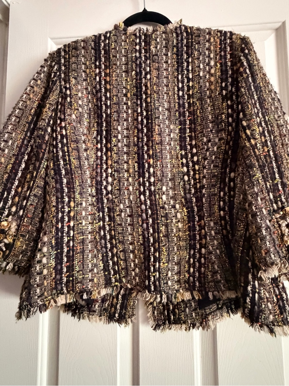 CAbi Textured Tweed Blazer in Black, Gray, Gold - Picture 2 of 4